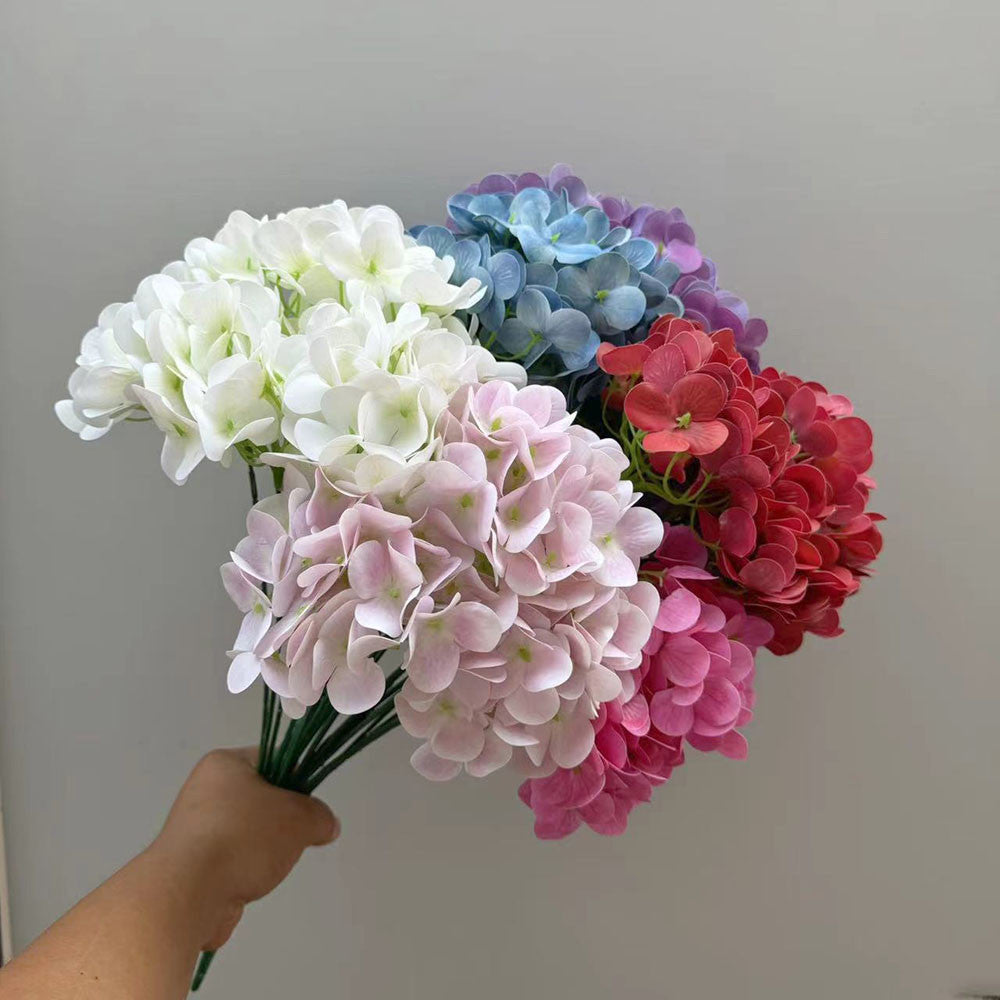 Bunga 3D SEMIHYDRA Semi Latek Hydrangea HORTENSIA 44CM Bulat Jumbo 5 Cabang Premium