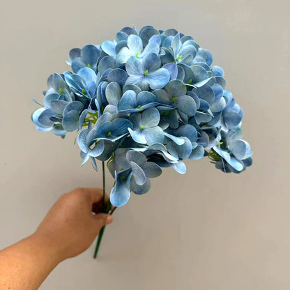 Bunga 3D SEMIHYDRA Semi Latek Hydrangea HORTENSIA 44CM Bulat Jumbo 5 Cabang Premium